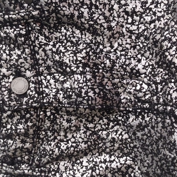 Time and Tru Pants Women's 8 Black Silver Metallic Cargo Mid Rise Stretch - Picture 4 of 7